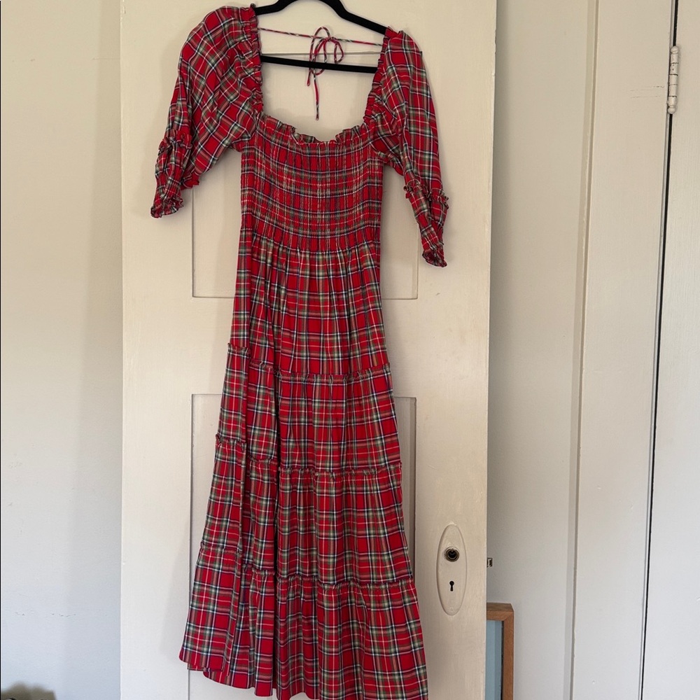 Hill house Red Plaid Maxi Dress